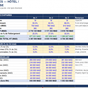 Business Plan Hotel Maroc
