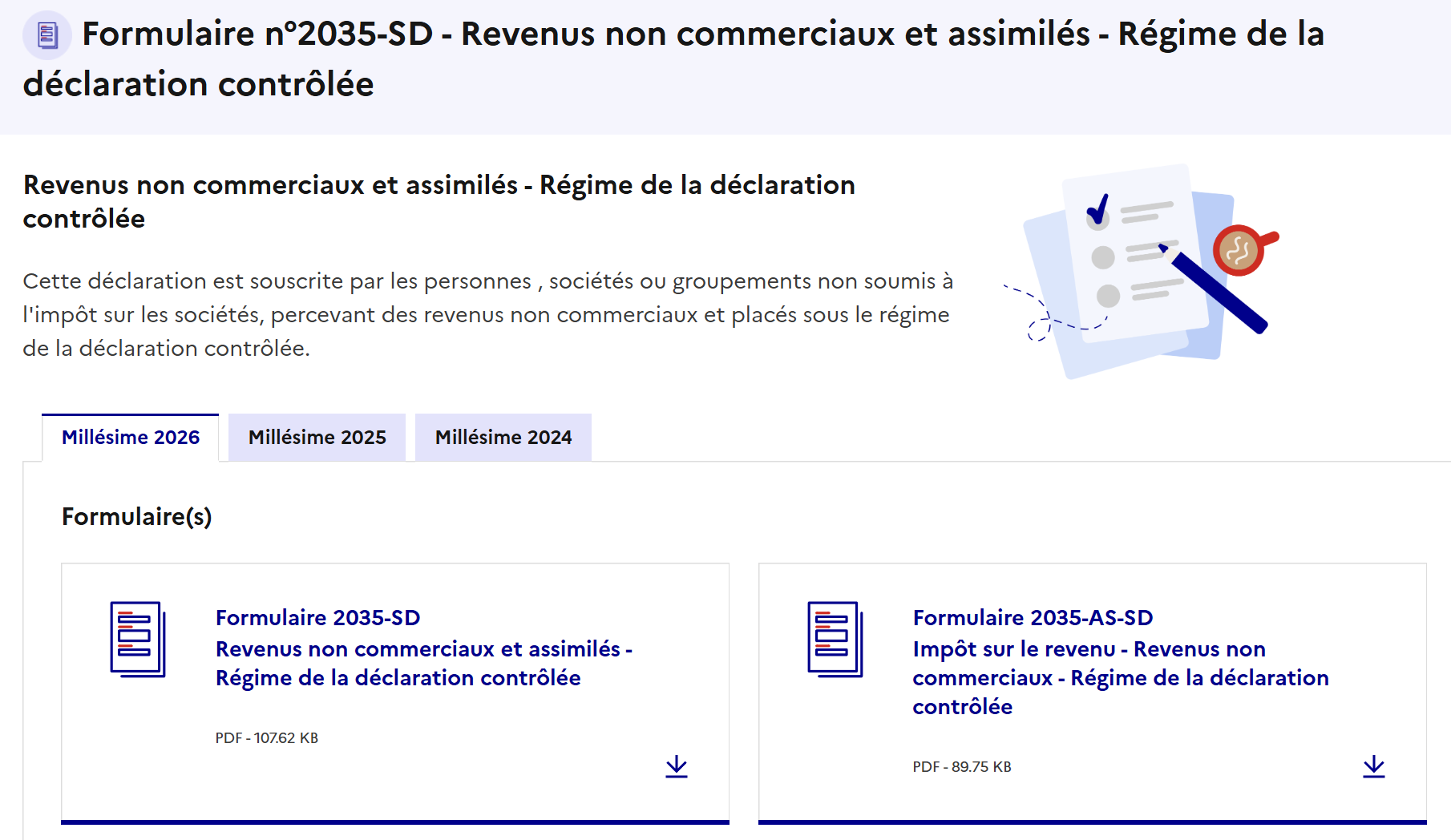 Déclaration 2035 date limite 2027