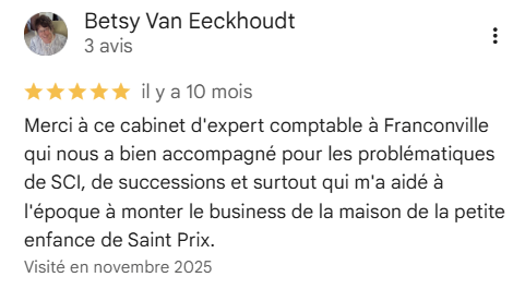 Avis Google de Betsy Van Eeckhoudt sur Comptacool : 5 étoiles, accompagnement de projet