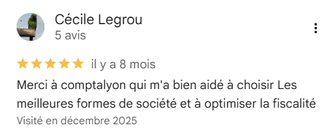 Avis Google de Cécile Legrou, 5 sur 5, sur ComptaLyon